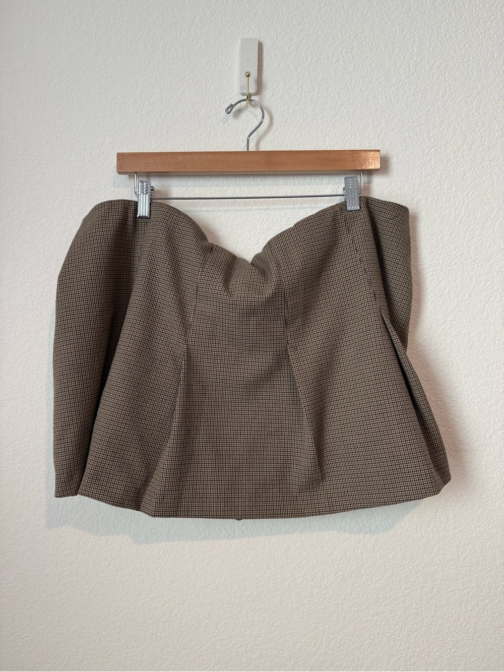 Abercrombie Brown Plaid Pleated Mini Skirt XL - Picture 5 of 6